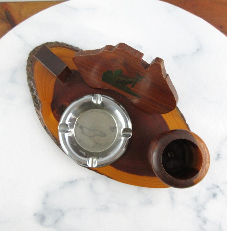 Vintage Genuine Australian Mulga Wood Ashtray, Map of Australia With ...