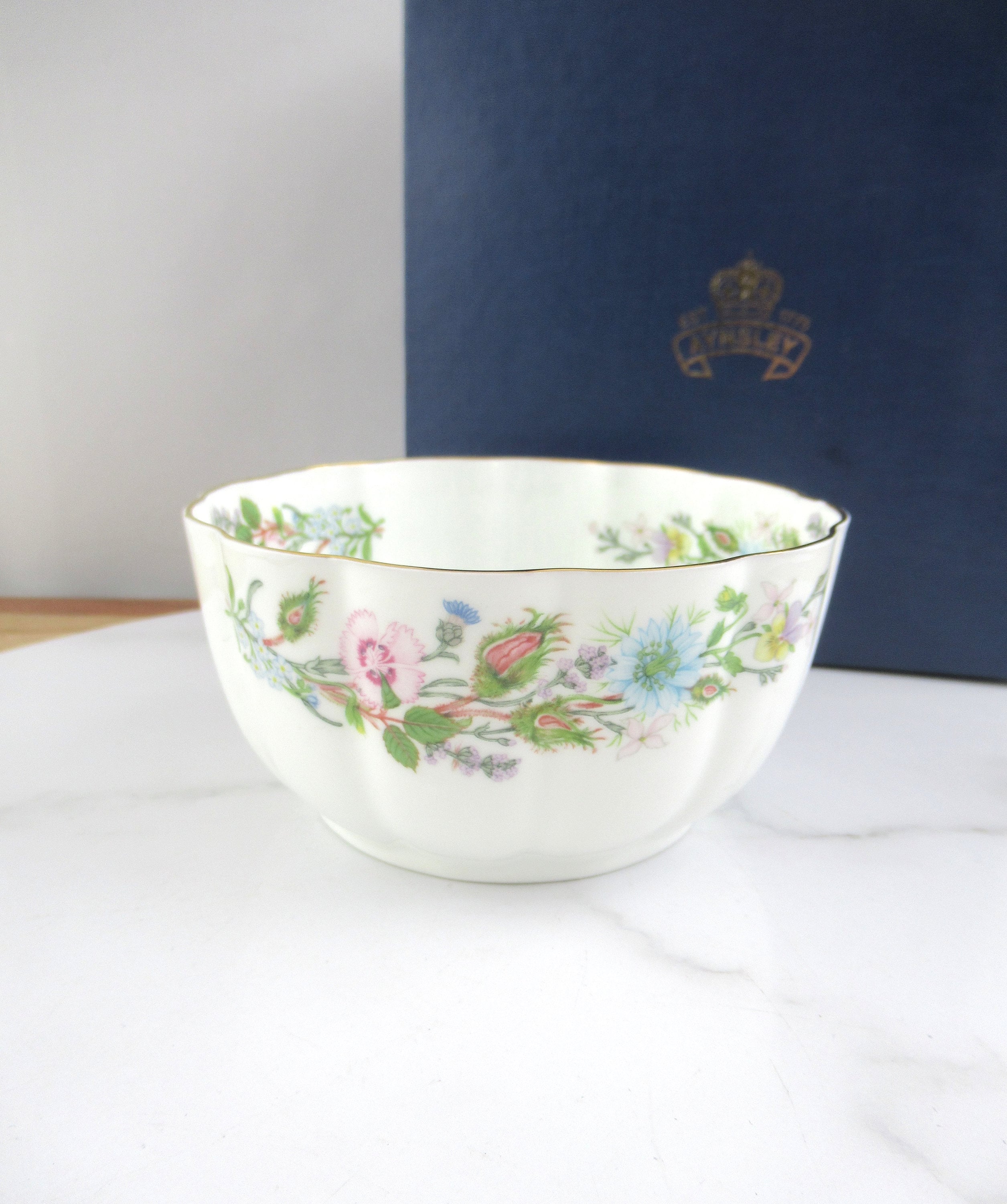 AYNSLEY England 18cm プレート　5枚 AYNSLEY Bone China Made In England Beautiful Floral & Bird