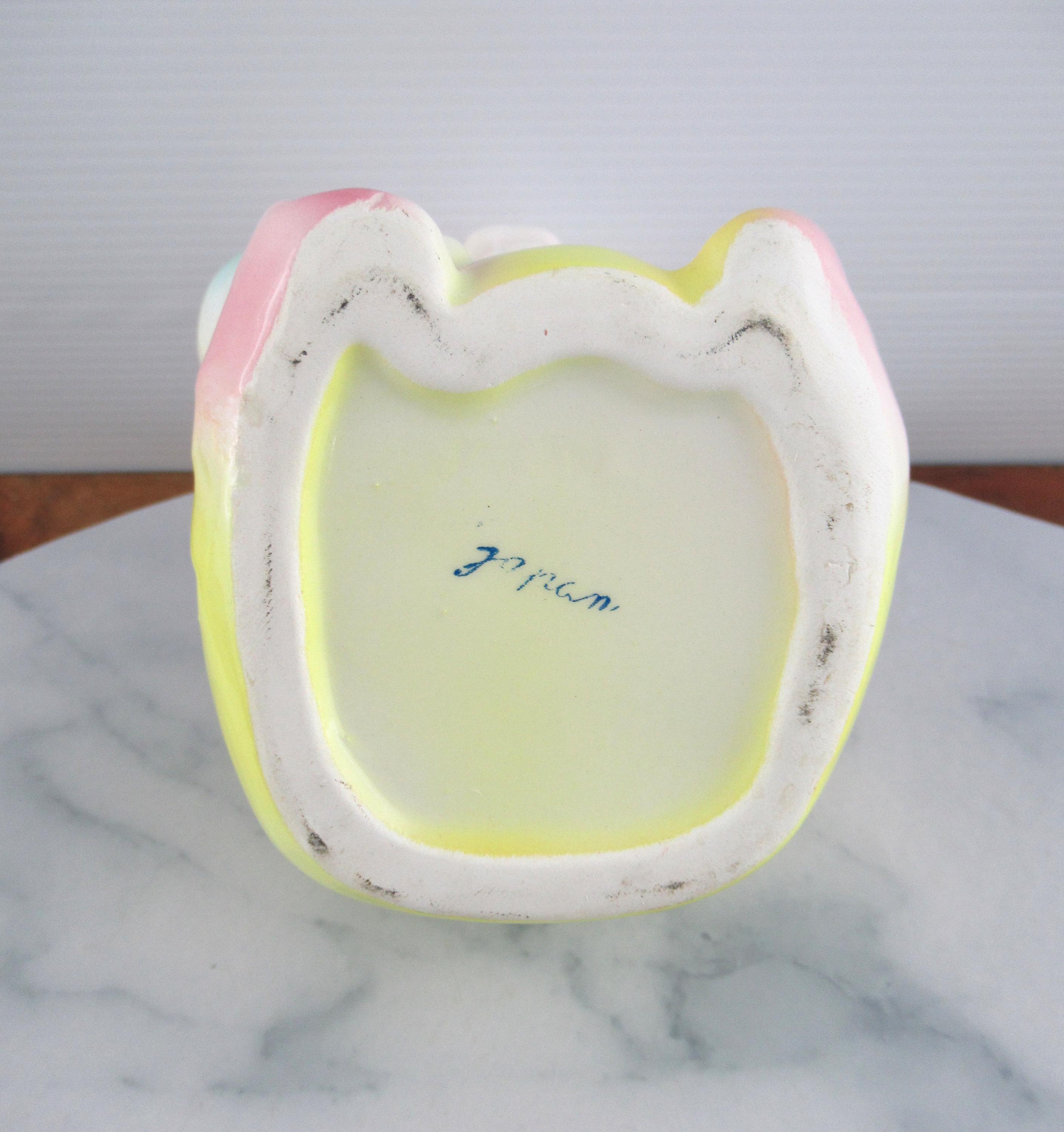 ヴィンテージ セラミック キッチュ ベビーピンク プランター花瓶