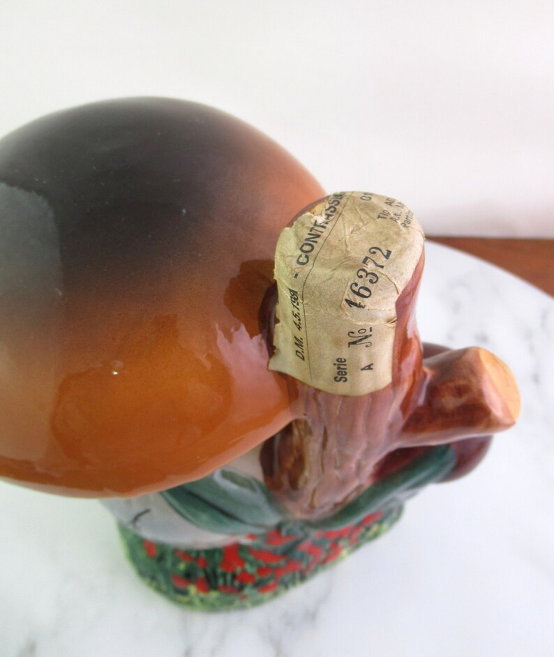 Vintage Italian Ceramic Mushroom Liquor Bottle Figural Bottle Etsy