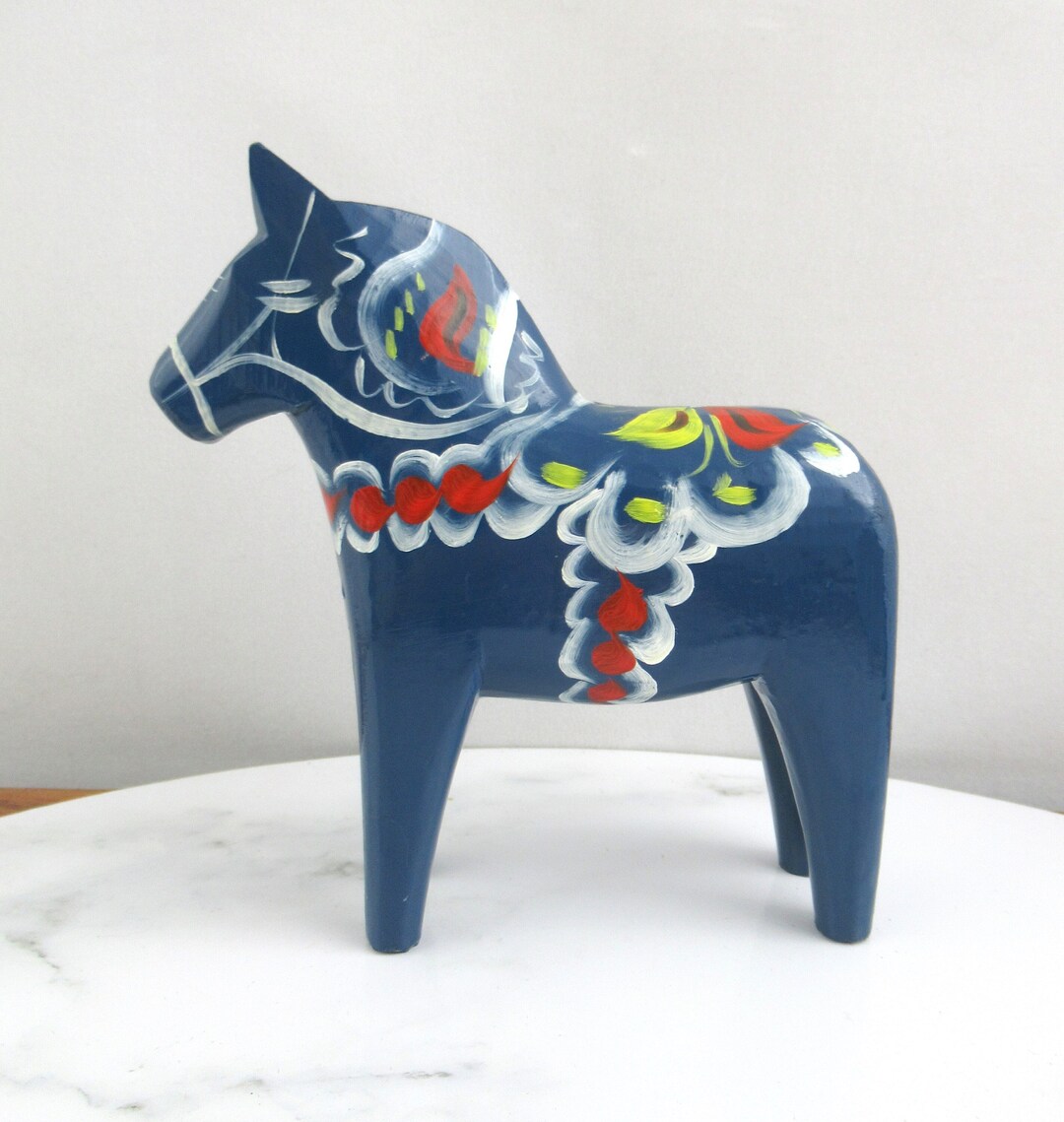 Vintage Blue Wooden Dala Horse Figurine Sweden Nils Olsson - Etsy