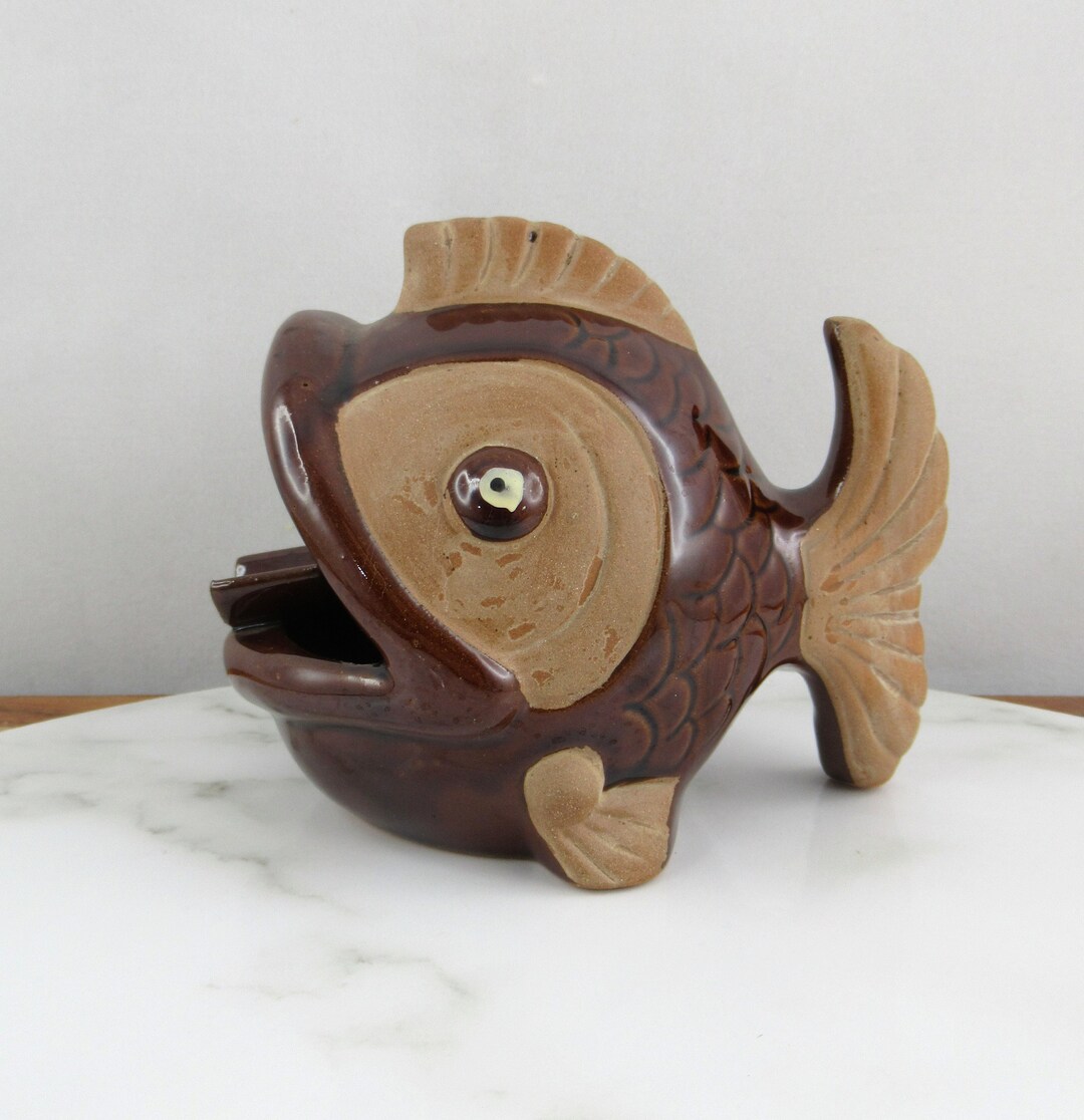 Vintage Ceramic Brown Pottery Whale Ashtray or Trinket Bowl Etsy