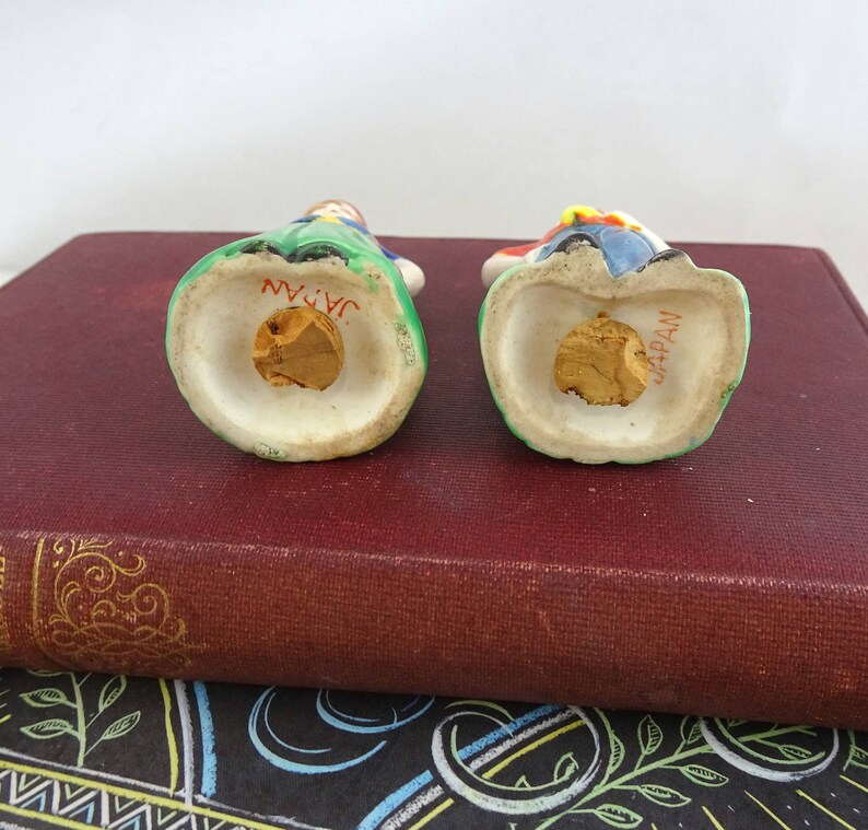 Vintage Man /& Woman Gypsy Couple Salt and Pepper Shakers Made in Japan Cute Decor Small Mid Century Ceramic Set