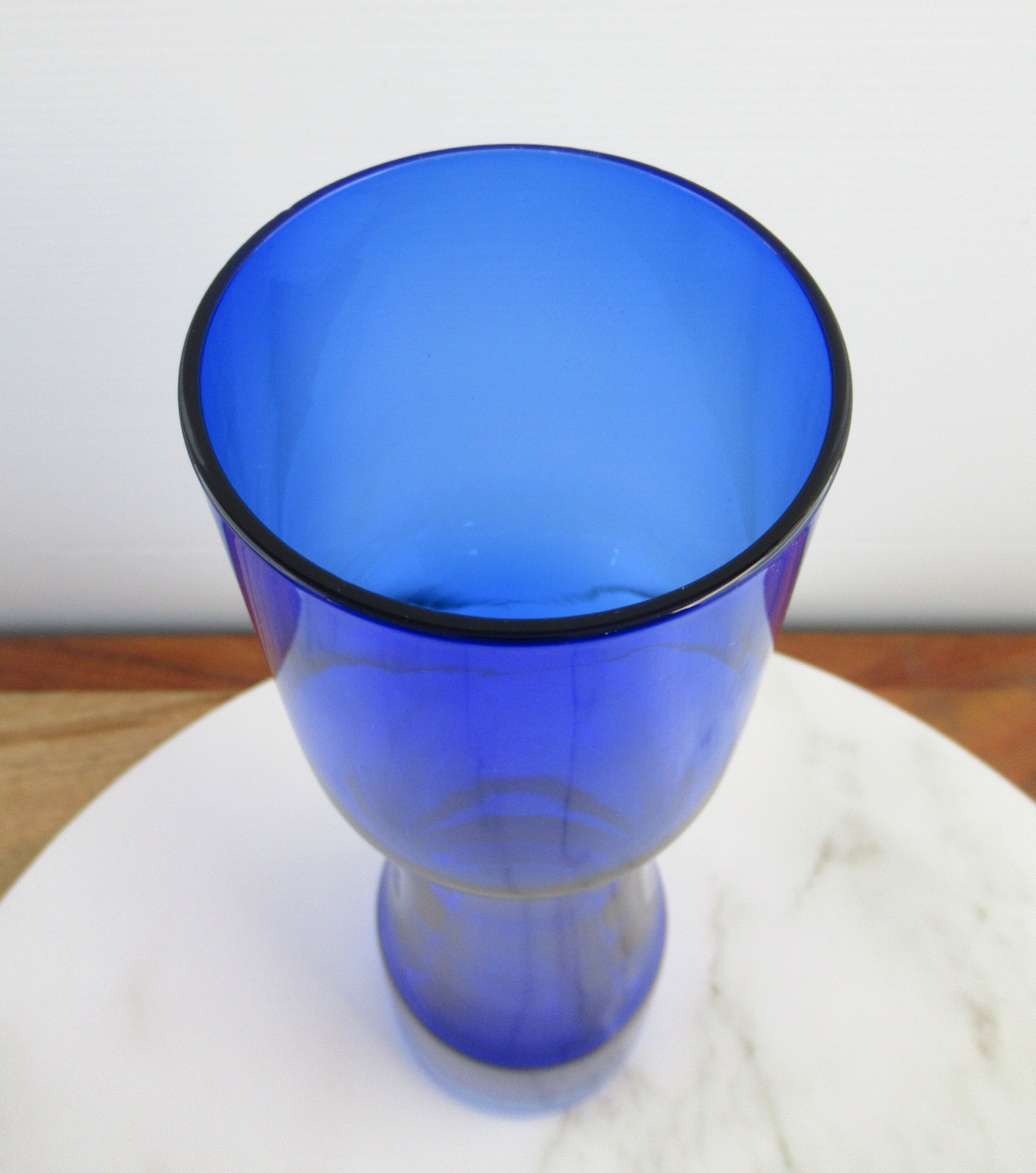Vintage Mid Century Scandinavian Style Blue Glass Waisted Vase - Etsy