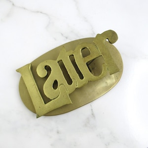 Vintage Brass LATER Paper Clip,  Vintage Spring Clip, Vintage Desk Accessory, Brass Paper Clamp