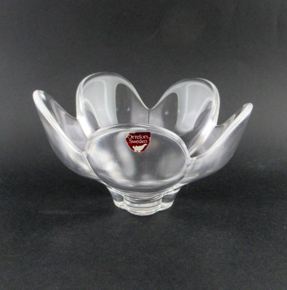オレフォス Orrefors SWEDEN クリスタル花器 ボウル Vintage Orrefors Pomona Swedish Glass Bowl, Lars Hellsten for