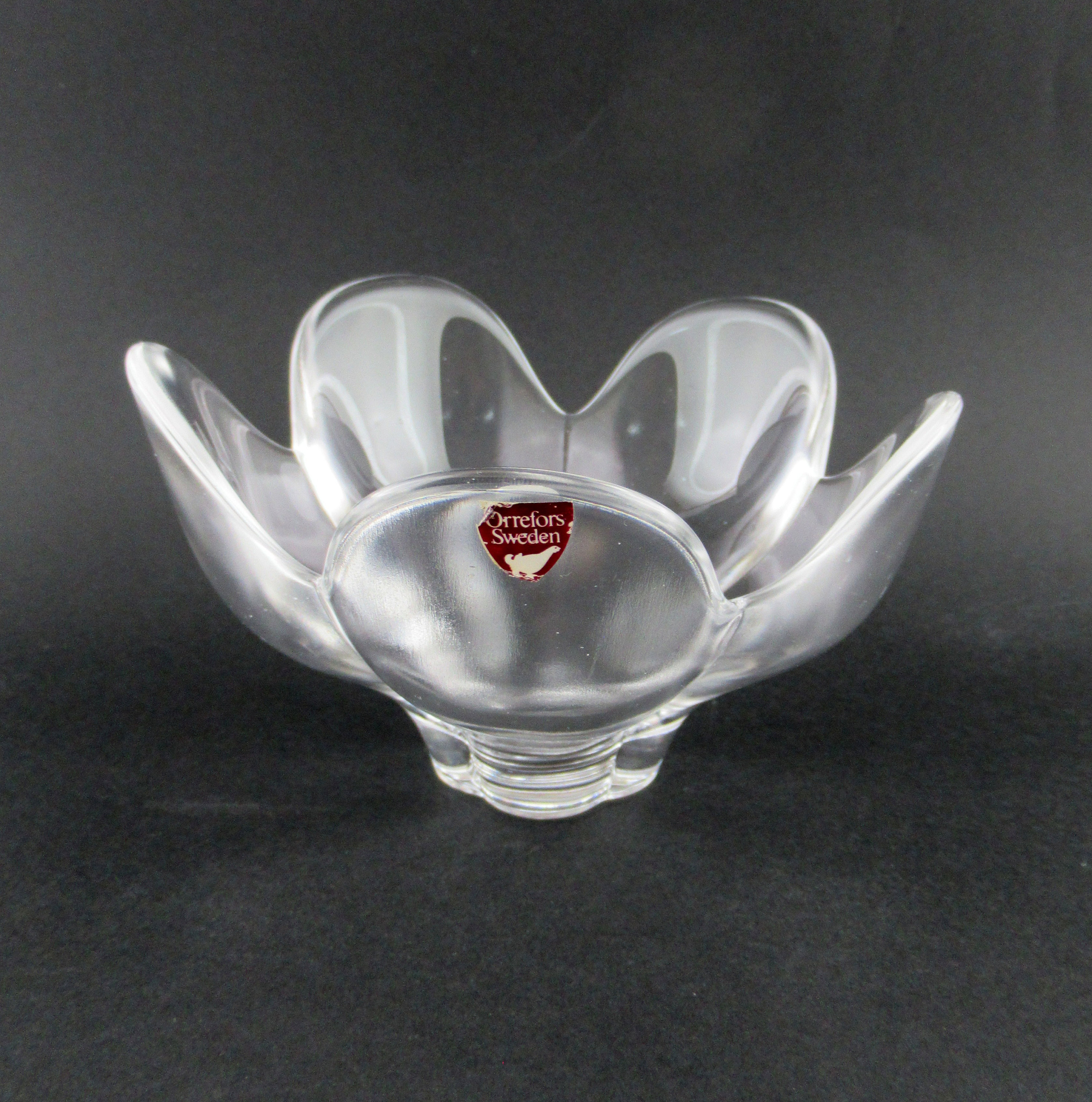 Vintage Orrefors Pomona Swedish Glass Bowl, Lars Hellsten for