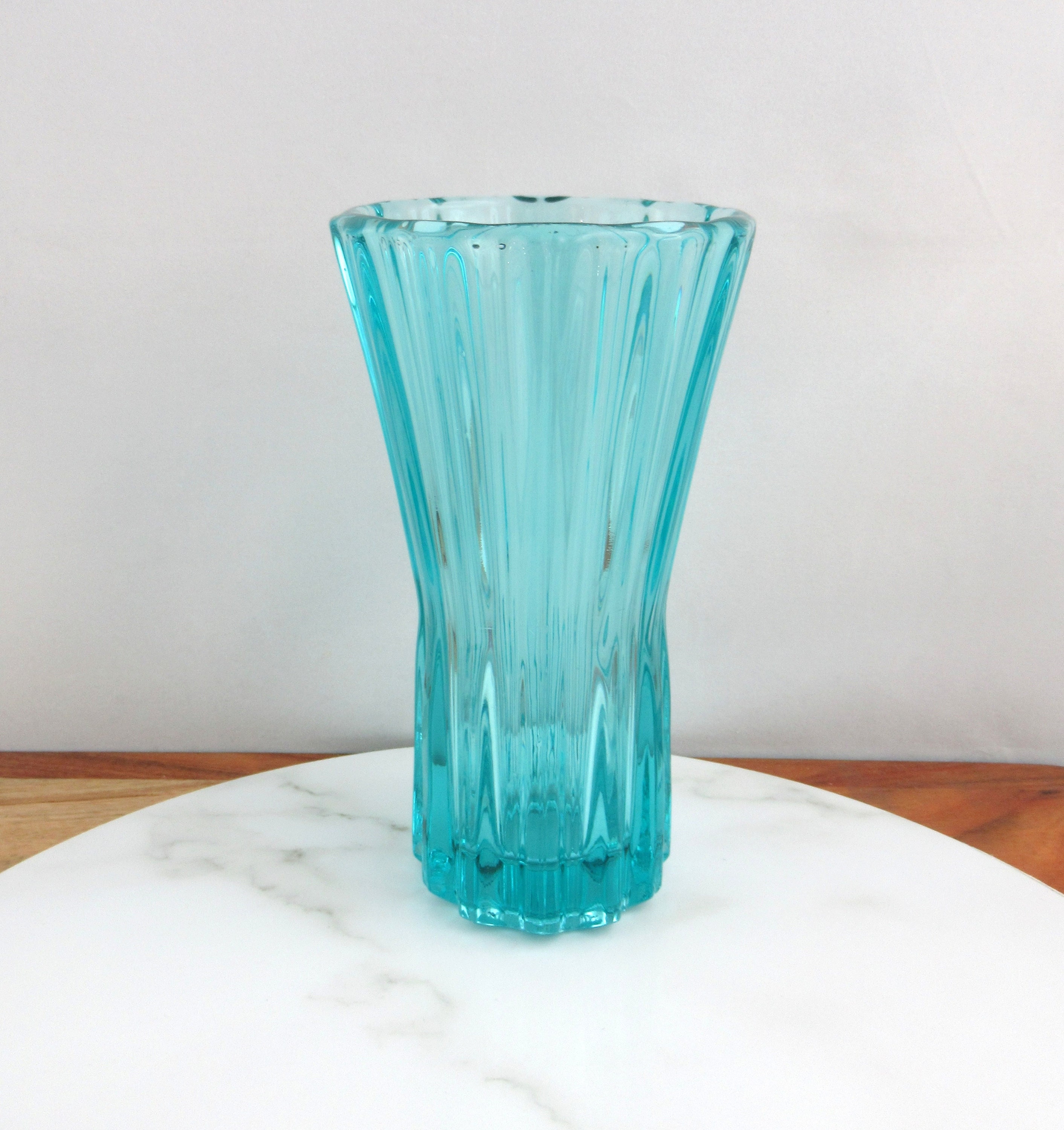 Vintage Blue Sklo Union Czech Glass Vase by Rosice Glassworks, Mid