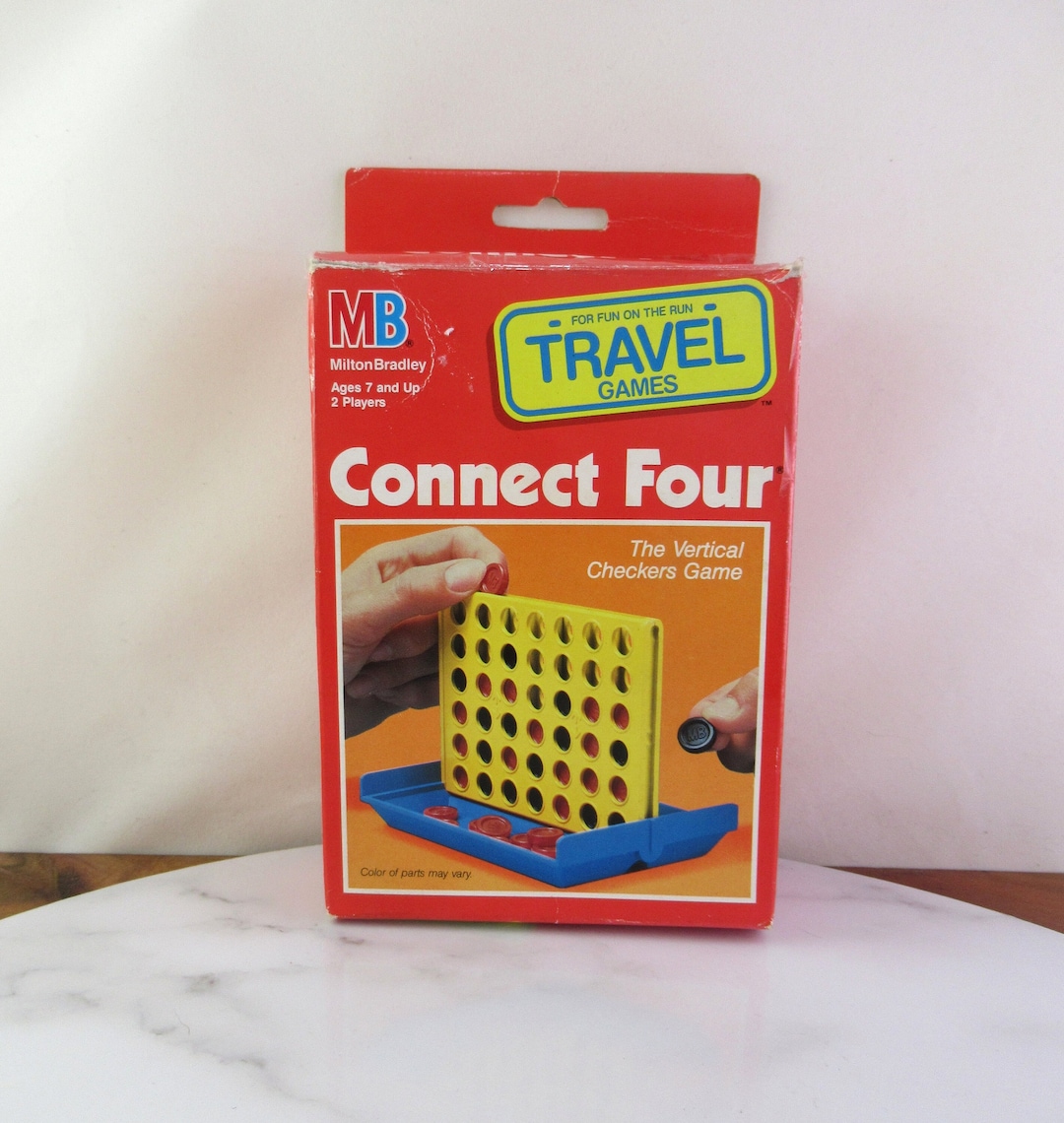 Vintage Travel Connect Four Game by Milton Bradley, 1989 MB Compact