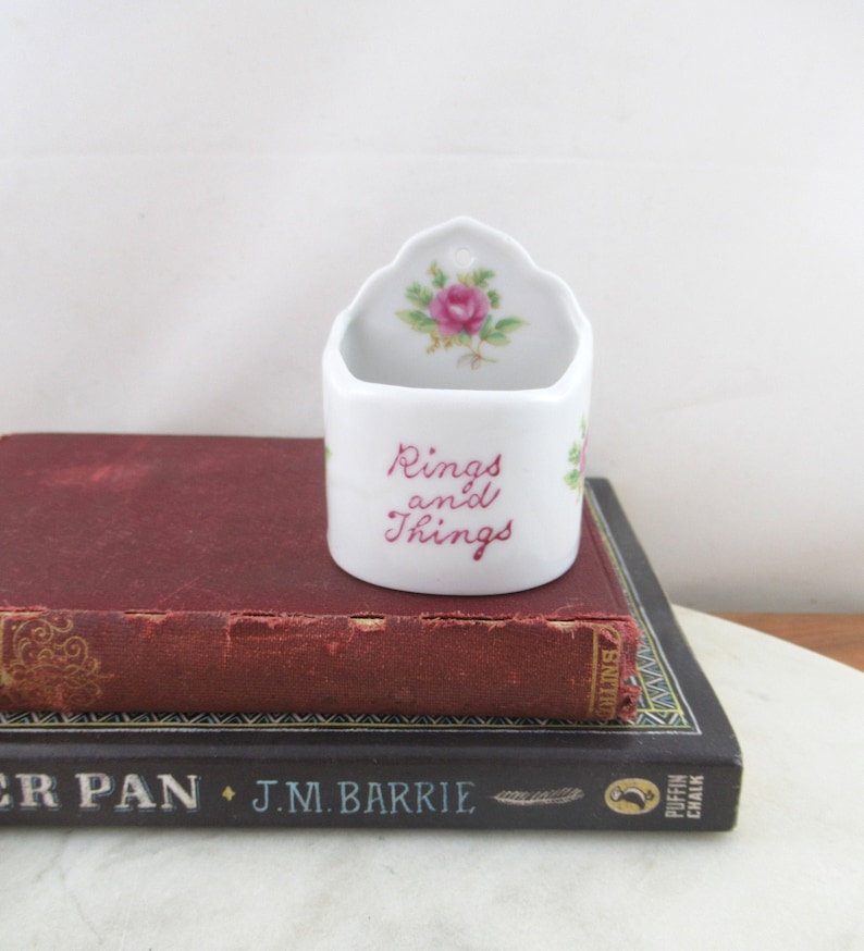 Ring Holder Pot Jewellery Display Storage Vintage Ceramic Rings /& Things Container