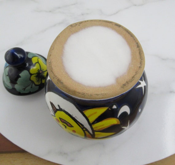 ヴィンテージ 手描き 太陽と月 蓋付き陶器瓶、メキシコ陶器 - Etsy 日本