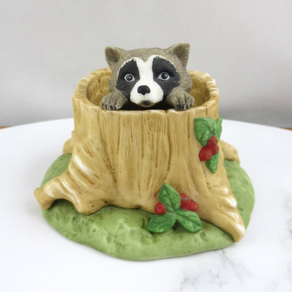 Vintage Woodland Surprises Racoon by Jacquelin B. Smith, Franklin Porcelain 1983