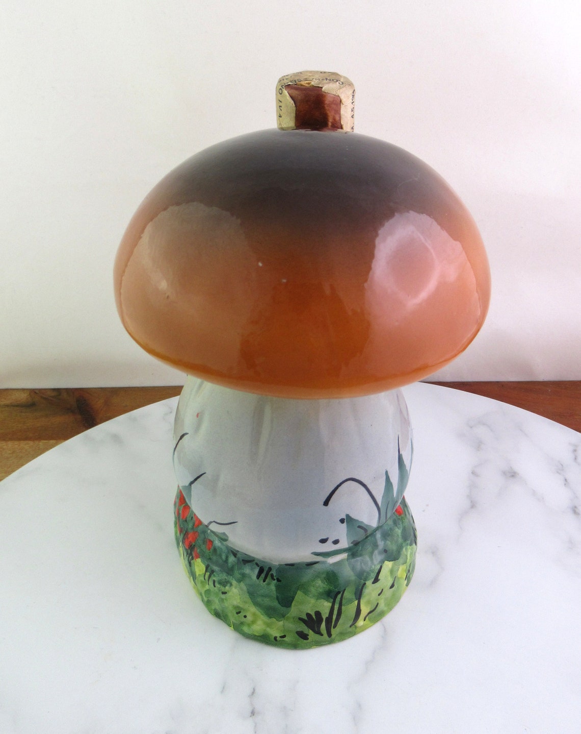 Vintage Italian Ceramic Mushroom Liquor Bottle Figural Bottle Etsy