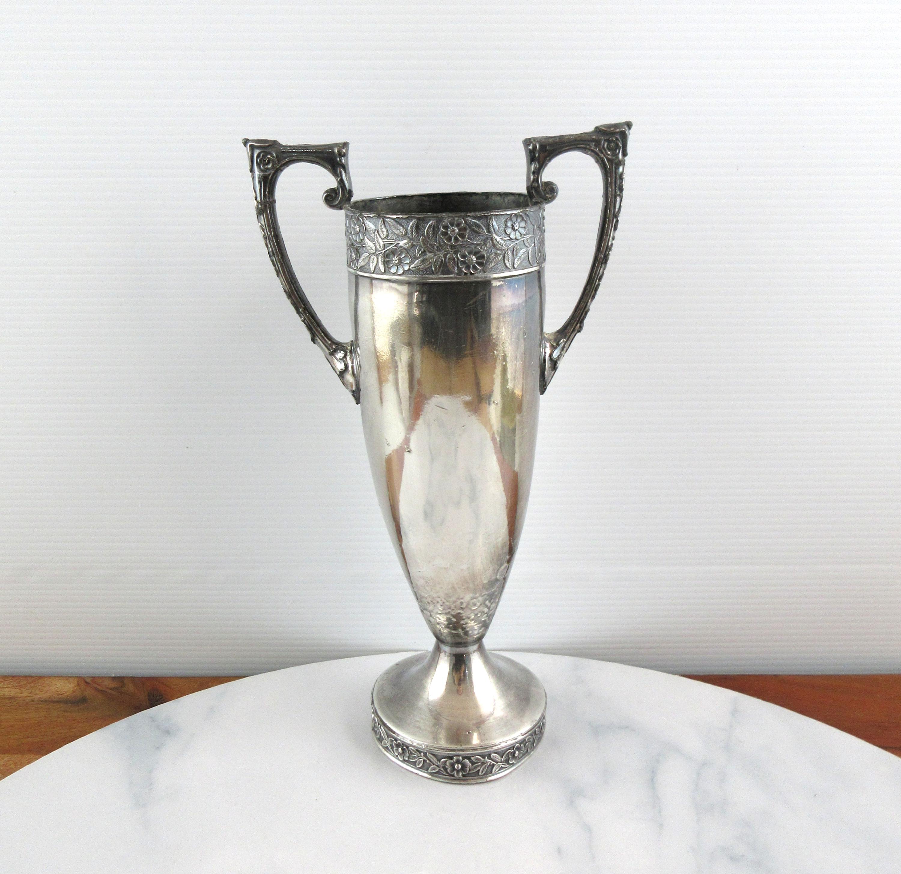 Vintage Art Deco Rustic Silver EPBM Metal Trophy Cup, James Dixon & Sons,  Rustic Room Decor, Circa 1930's