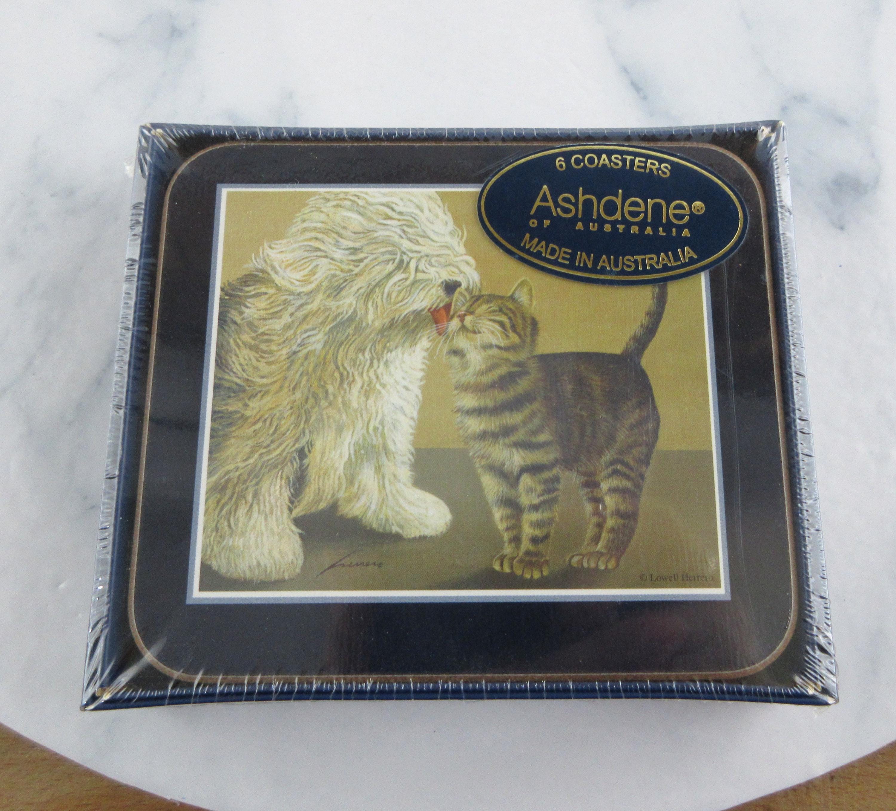 Ashdene Australiaのヴィンテージ猫コースター6枚セット、愛らしい猫