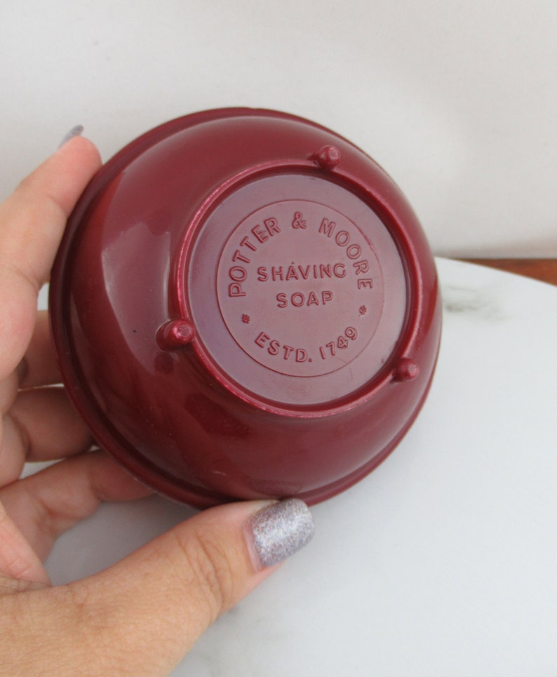 Vintage Maroon Potter & Moore Shaving Cream Bowl Art Deco Etsy