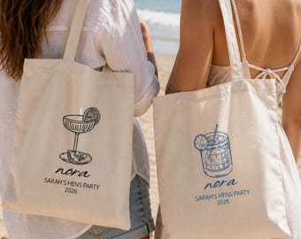 Custom Bachelorette Party Bag, Personalized Cocktail Tote Bag, Weekend Custom Name Tote, Bride Wedding Tote, Girls Weekend Gift Tote
