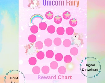 Unicorn Reward Chart For Kids, Printable Chore Chart, Toddler Responsibility Chart, Fun Rewards System, Digital Download