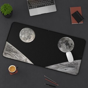 Tappetino da scrivania spaziale Mercurio contro Luna / Tappetino da gioco grande 40x81 cm