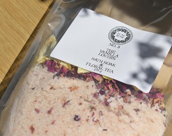 NO.3 VANILLA LOVERS | Soothing | Vanilla Bath Salts & Floral Tea| Epsom | Himalayan and Dead Sea Salt | 275 g