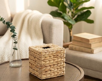 Boho Woven Tissue Box Cover Square Napkin Holder