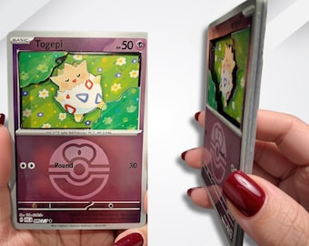 Handgefertigte, mehrlagige Pokémon-Kartenkunst, individuelles Pokémon-Geschenk, Schattenbox-Kartenpräsentation, handgeschnittene Sammelkartenkunst