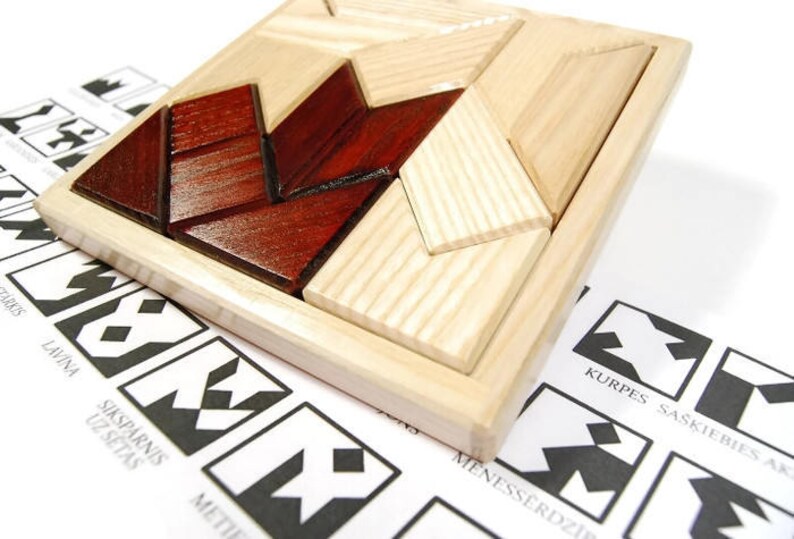 Wooden Logic Puzzle Eastern Mosaic Etsy