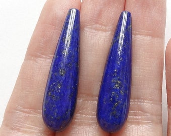 Blue Lapis Lazuli Long Half Drilled 8x30 mm Smooth Teardrops F8898 C8567