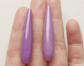 AA Grade Phosphosiderite Half Top Drilled Long Smooth Teardrops 8x35 mm or 8x40 mm One Pair F9908 F9918
