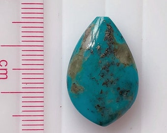 Natural Kingman Turquoise Freeform Asymmetrical Half Drilled Drop Single Piece J7439