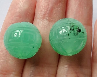 Natural Chrysoprase Oval Shape Hand Carved Chrysoprase Loose Gemstone-Chrysoprase Gemstone Chrysoprase Jewellery-11-12 mm-JC-2489