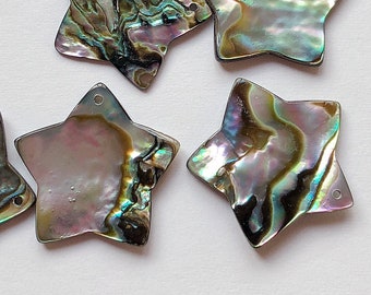 Abalone Shell Smooth Fat Star 20 mm met geboord gat One Pair C8367