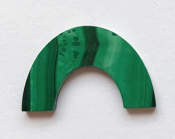 Green Malachite Arches / Rainbow shape 15x24 mm One Pair Available in Half drilled, Full drilled and Undrilled F8809