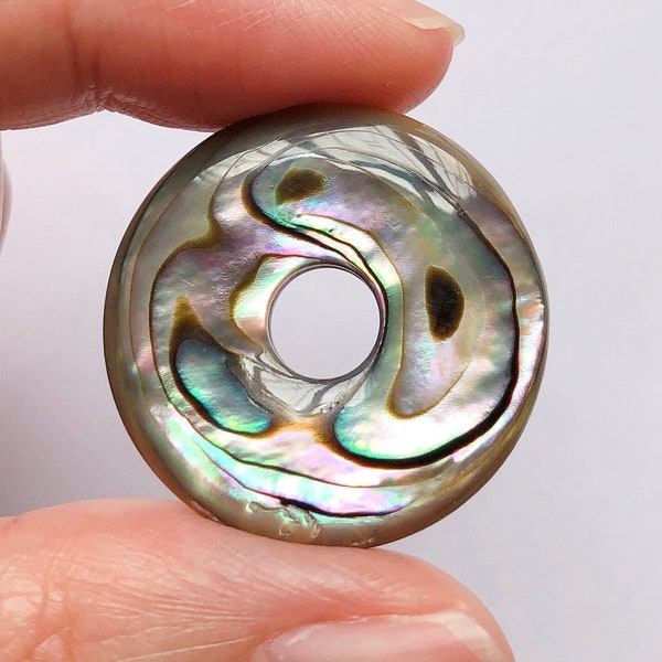 Glowy Natural Abalone Donut3 Sizes available 20 mm, 25 mm or 30 mm  C5905 C8542
