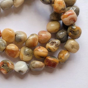 Agat Crazy Lace Małe koraliki Tumble Nugget Jeden pełny sznur 16&quot; Dostępne 3 rozmiary N2312