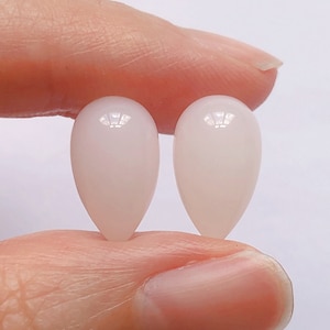 Pale Pink Opal Upside Down Half Drilled Acorn Inverted Drops 8x13 mm One Pair F7945 image 1