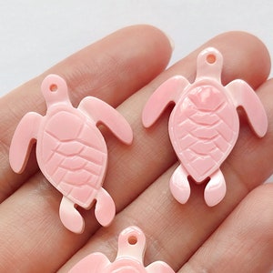Pink Conch Shell Turtle Pink Queen Conch Hand Carved Sea Turtle Charm 20x25 Mm One Bead or One ...