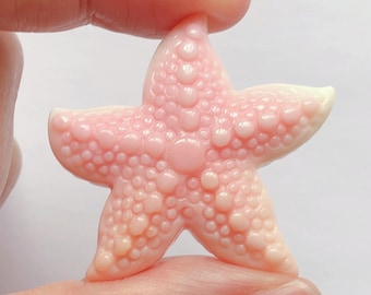 Pink Queen Conch Artisan Hand Carved Starfish 35 mm One Piece  C8348