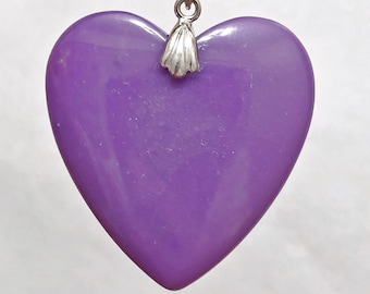 A+ Grade Phosphosiderite Heart Pendant set in 925 Sterling Silver One Piece E2895