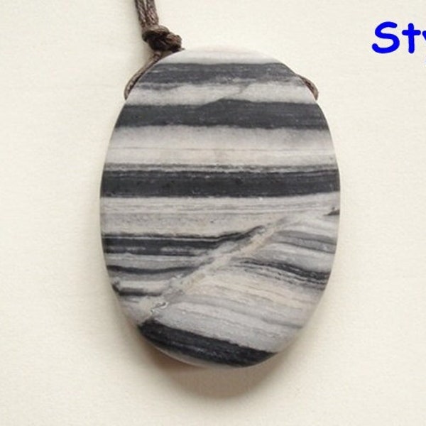 Pendentif lisse Australian Zebra Jasper avec trou percé latéral Une pièce De nombreux choix à choisir