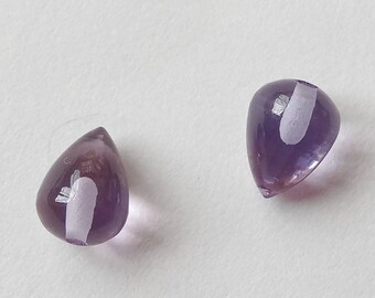 Tiny Amethyst Upside Down Half Drilled Acorn Inverted Teardrops 6x8 mm One Pair G6106 C4797