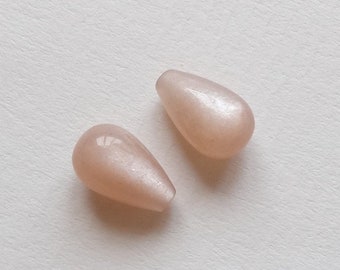 AAA grade Peach Moonstone Half Top Drilled Mini Teardrops 6x10 mm One Pair E5836