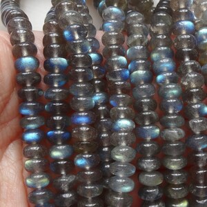 Flashy Madagascar Labradorite Smooth 7x4 mm Rondelles Hong Kong cut Choice of Half or full strand K4688