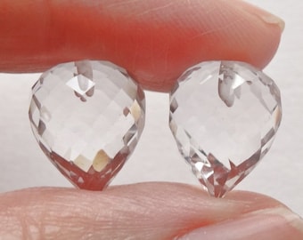 24X17-20X15MM MIX QUARTZ GEMSTONE FACETED FLAT POINT LOOSE BEADS 7.5/"