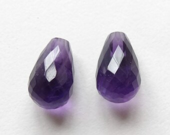 Amethyst Faceted Mini Half Top Drilled Teardrops 6x10 mm ONE Pair  Perfect for earrings E5504