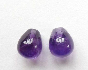 A+ Grade Purple Amethyst Smooth Half Top Drilled Mini Bulb drops 6x7.5 mm One Pair Perfect for earrings E5509