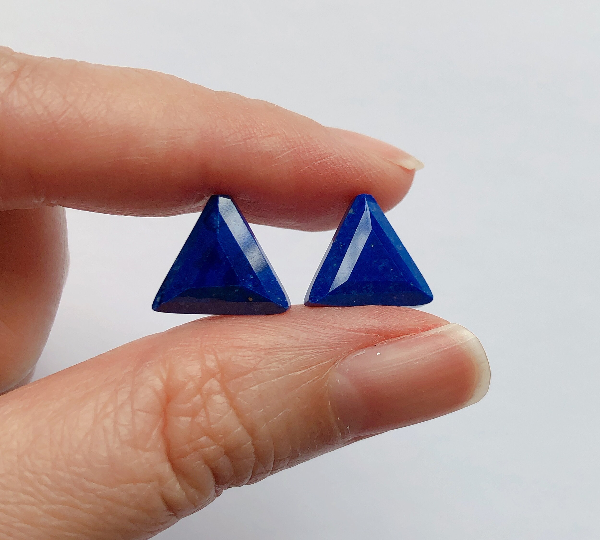 AA Grade Blue Lapis Lazuli Half Top Drilled Step Cut