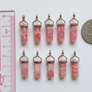 Pink Rhodochrosite Double Terminated Point Pendant set in 925 Sterling Silver Healing Crystal One Pendant G9243 image 7