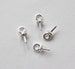 925 Sterling Silver SS 3 mm Bead cap with peg and link, for half drilled beads 4 Pieces E3702 