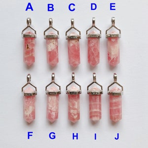 Pink Rhodochrosite Double Terminated Point Pendant set in 925 Sterling Silver Healing Crystal One Pendant G9243 image 6